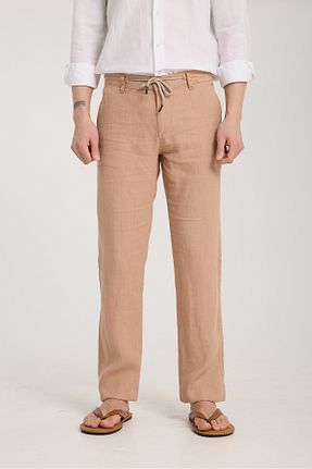 شلوار بژ مردانه کتان muzzo jeans - کد 925801239