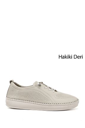کفش کژوال بژ زنانه چرم خالص GÖNDERİ(R) - کد 937265068