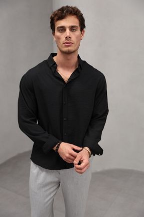 پیراهن مشکی مردانه Fitted Bürke - کد 937267740