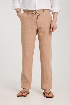 شلوار بژ مردانه کتان muzzo jeans - کد 925801239