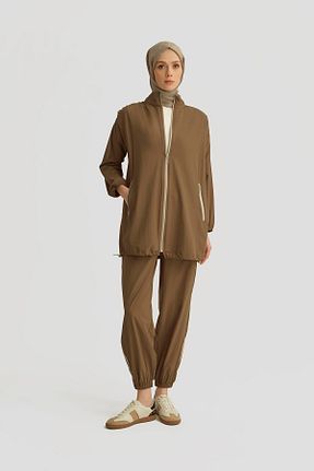 ست بالاتنه و پائین تنه حجاب قهوه ای زنانه رگولار Armine - کد 826288223