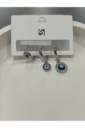 گوشواره جواهر طوسی مروارید Bijutek - کد 937279981