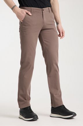 شلوار قهوه ای مردانه پنبه ای muzzo jeans - کد 920039131