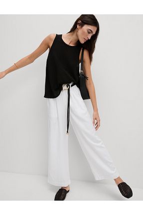 شلوار سفید زنانه کتان Marks & Spencer - کد 937382861