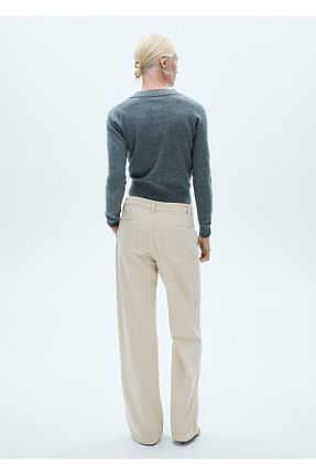 شلوار جین نباتی زنانه پاچه گشاد MANGO - کد 924137744