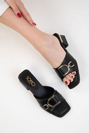کفش پاشنه بلند کلاسیک مشکی زنانه چرم مصنوعی SOHO - کد 934260640