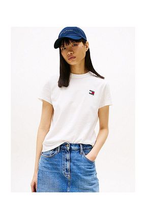 تیشرت نباتی زنانه Fitted Tommy Hilfiger - کد 884201646