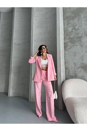 ست بالاتنه و پائین تنه صورتی زنانه بافتنی Castivo Fashion - کد 934969588