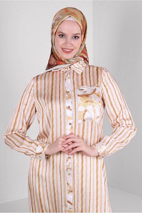 تونیک حجاب زرد زنانه پلی استر Alvina - کد 804207546