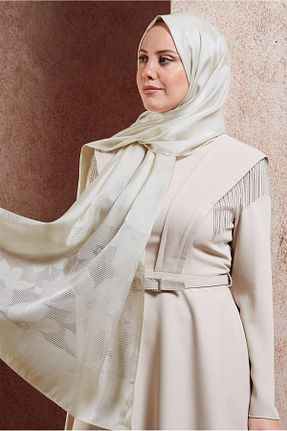شال بژ زنانه پلی استر Alvina - کد 877033427