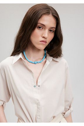 گردنبند جواهر آبی زنانه برنجی Mavi - کد 830687681