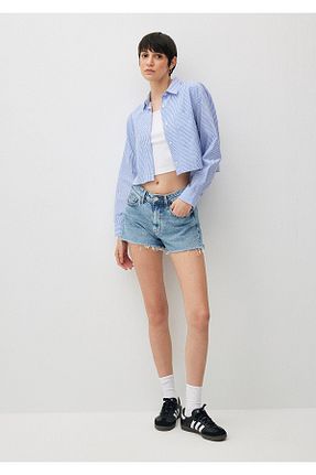 شلوارک و برمودا آبی زنانه مام فیت Mavi - کد 831506363