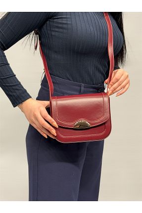 کیف دوشی زرشکی زنانه چرم مصنوعی MONA - کد 901608661