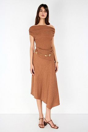 بلوز قهوه ای زنانه ساده boneqa barcelona - کد 934991740