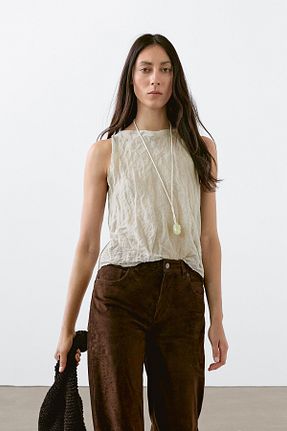 بلوز طوسی زنانه ساده Massimo Dutti - کد 934991032