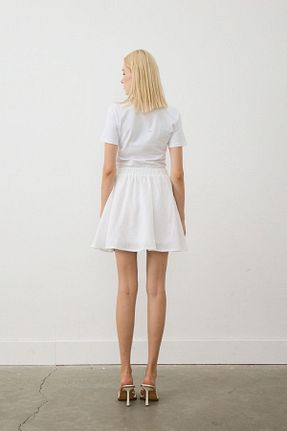 دامن سفید زنانه پارچه AURA BEA - کد 843268111