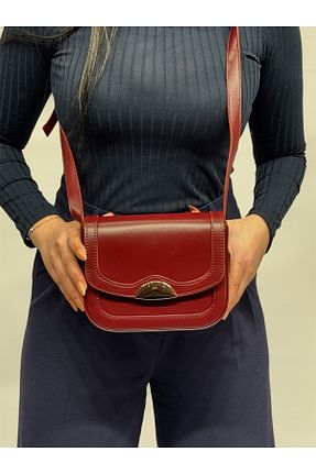 کیف دوشی زرشکی زنانه چرم مصنوعی MONA - کد 901608661