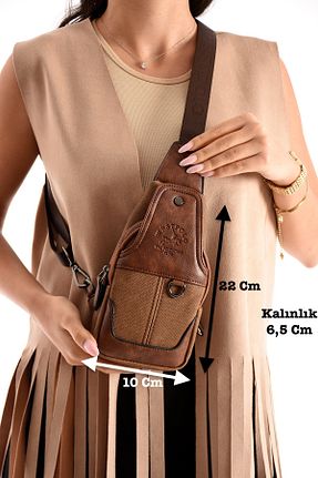 کیف دوشی قهوه ای زنانه چرم مصنوعی Westpolo - کد 906565601