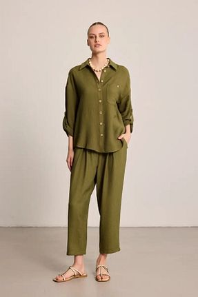 پیراهن خاکی زنانه رگولار Gusto - کد 935010117