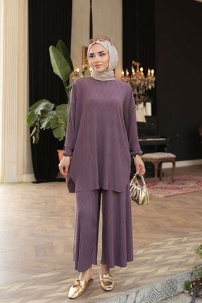 ست بالاتنه و پائین تنه بنفش زنانه بافتنی LOCCO - کد 934994027