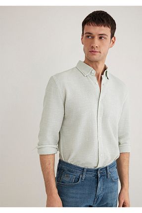 پیراهن سبز مردانه یقه پیراهنی Mavi - کد 906389454