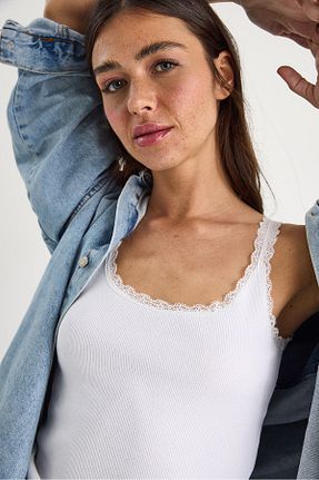 رکابی سفید زنانه دانتل Bianco Lucci - کد 934995304