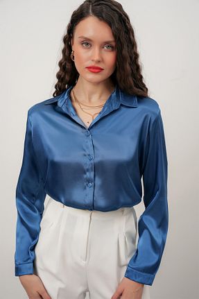 پیراهن آبی زنانه اورسایز Merterium - کد 902913938