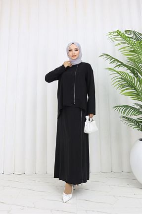 ست بالاتنه و پائین تنه مشکی زنانه بافتنی Pieef - کد 934994122