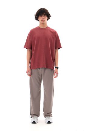 تیشرت زرشکی زنانه اورسایز THE DAD - کد 935012155