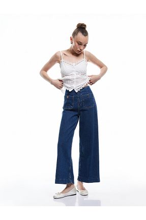 شلوار جین آبی زنانه پاچه کوتاه Koton - کد 931726510