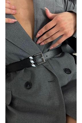 کمربند مشکی زنانه چرم مصنوعی MUJGANERDOGANDESIGN - کد 895518687