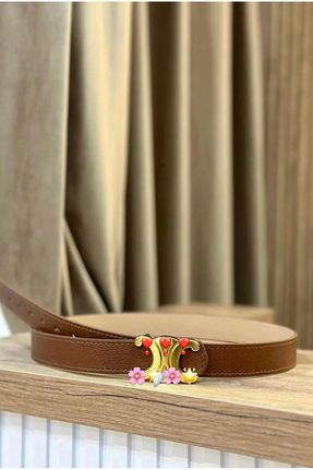 کمربند قهوه ای زنانه چرم مصنوعی MUJGANERDOGANDESIGN - کد 893398849