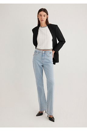 شلوار جین متالیک زنانه پاچه اسپانیولی Mavi - کد 906389666