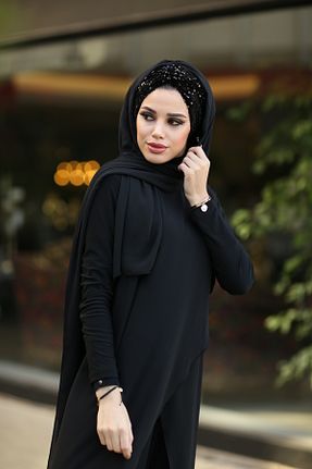 شال مشکی زنانه کرپ Differenza - کد 935058483