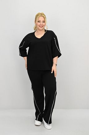 ست گرمکن سایز بزرگ مشکی زنانه سایز بزرگ Koza Butik - کد 935406934
