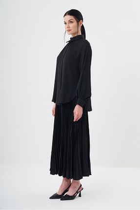 ست بالاتنه و پائین تنه حجاب مشکی زنانه بافتنی Jupe - کد 935129061