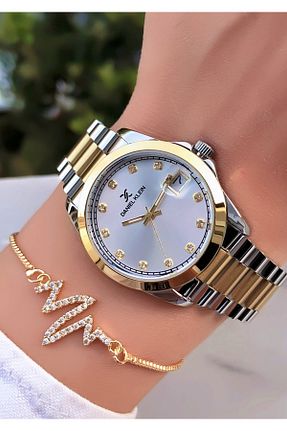 ساعت مچی طلائی زنانه 36-40 میلی متر Daniel Klein - کد 350883200