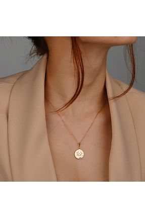 گردنبند نقره زرد زنانه 925 عیار ALTINTEMAS - کد 935439354