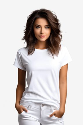 تیشرت سفید زنانه رگولار Pampino - کد 926722479