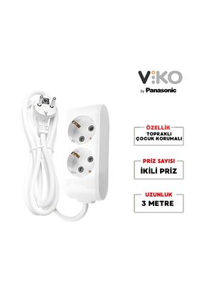 کابل افزودنی پریز گروهی سفید 2 VİKO - کد 935275142