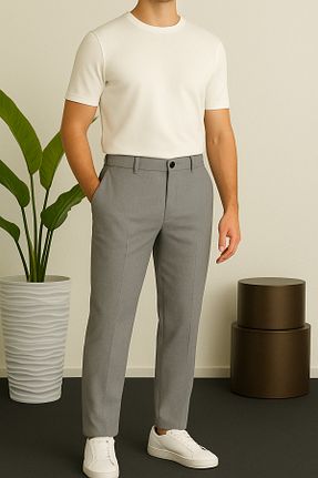 شلوار طوسی مردانه پنبه - پلی استر - الاستین Ser Joven - کد 258466091