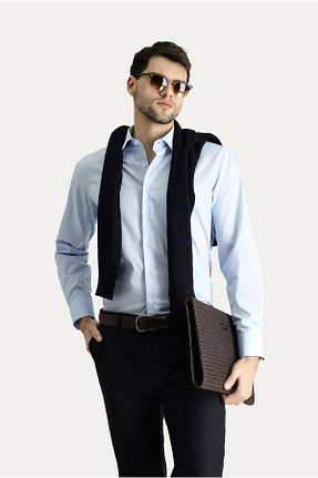 پیراهن آبی مردانه رگولار Kiğılı - کد 802541546