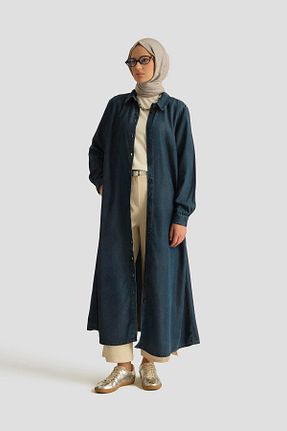 تونیک حجاب سرمه ای زنانه پنبه ای Armine - کد 935275715