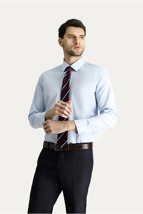پیراهن آبی مردانه اسلیم فیت Kiğılı - کد 802499525