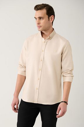 پیراهن بژ مردانه رگولار Avva - کد 57948942