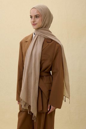شال قهوه ای زنانه پنبه ای Fenza - کد 935313232