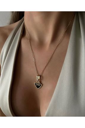 گردنبند استیل ( فولاد ) فیروزه ای زنانه استیل ضد زنگ İNN JEWELLERY - کد 935367672