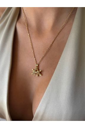 گردنبند استیل ( فولاد ) فیروزه ای زنانه استیل ضد زنگ İNN JEWELLERY - کد 935364025