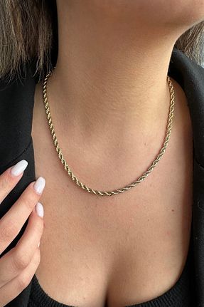 گردنبند استیل ( فولاد ) طلائی زنانه استیل (فولاد) Takıştır - کد 863148795