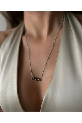 گردنبند استیل ( فولاد ) طوسی زنانه استیل ضد زنگ İNN JEWELLERY - کد 935368982